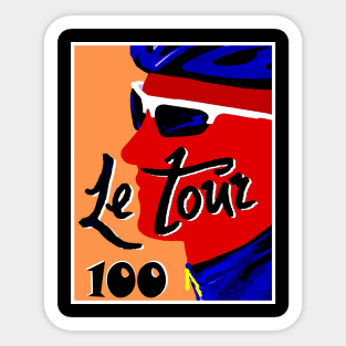 Le Tour Vintage 100 Competition Bicycle Racing Print Sticker